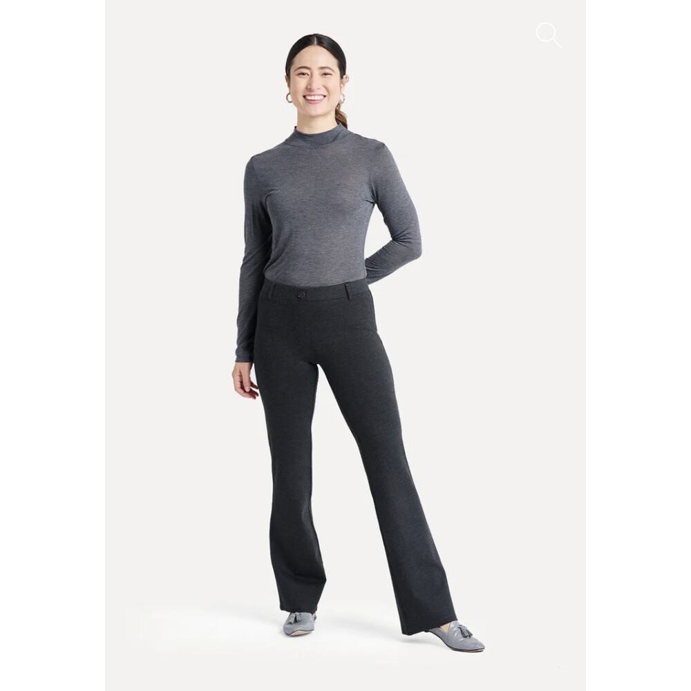 Betabrand Women's Gray Classic Bootcut Dress Yoga Pants